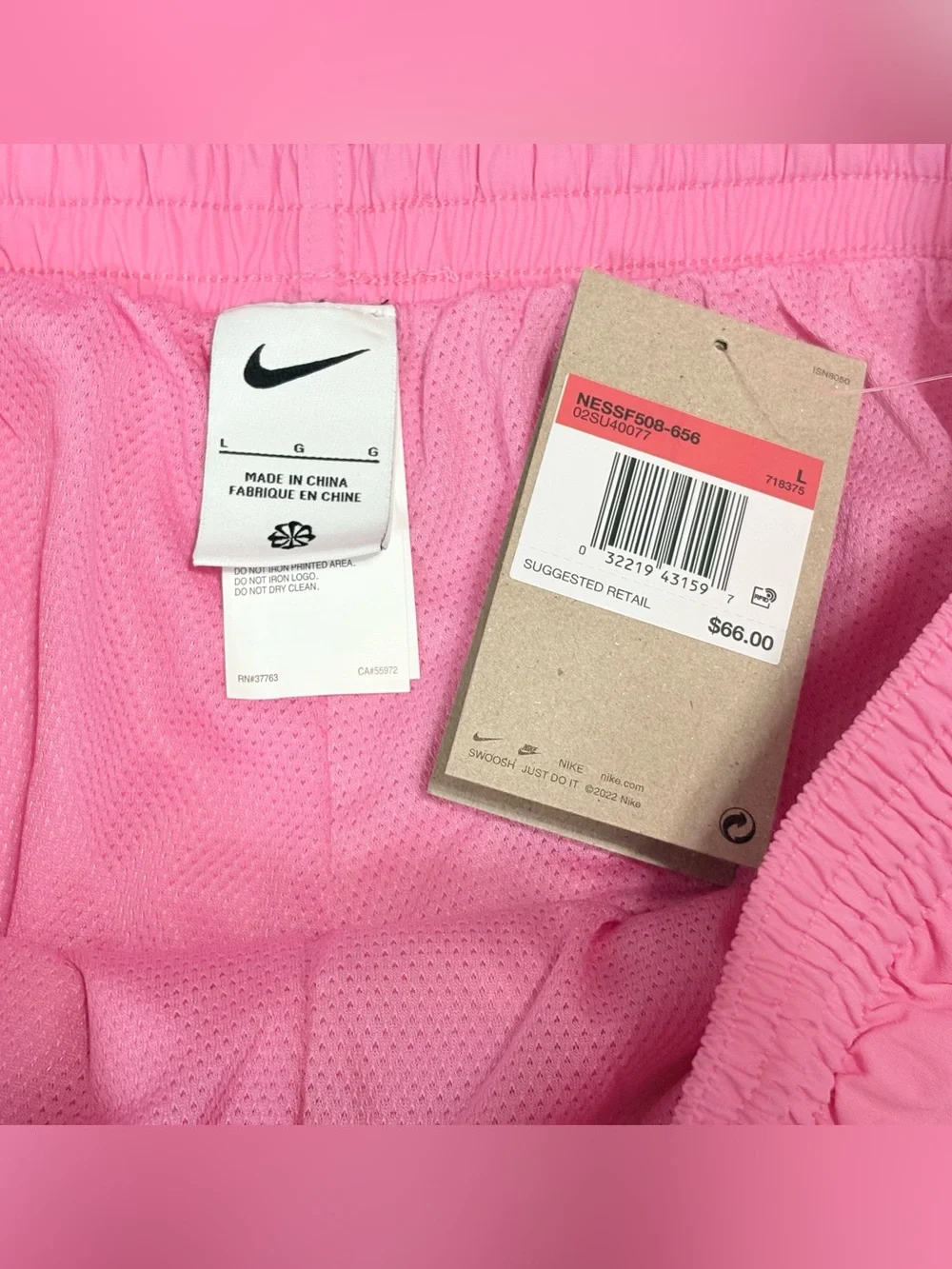 Nike Men's Hot Pink Swim Trunks with White Swoosh volley short board shorts